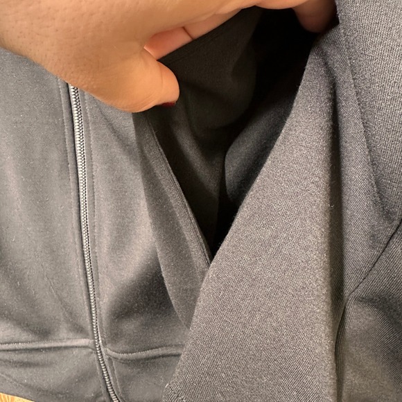 NWT MERCER + METTLE Black Double Knit Bomber Jacket Full Zip Rib Collar Cuffs Lg - Picture 4 of 9